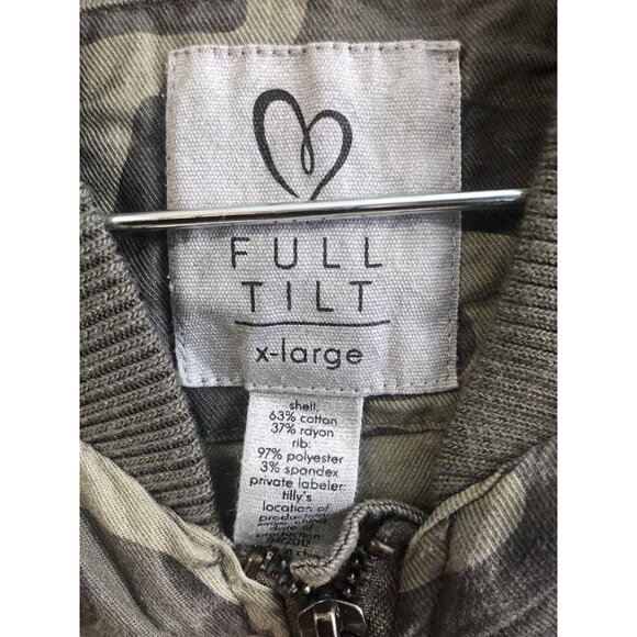 Full Tilt Size XLarge Camo Zip Up Bomber Jacket - Picture 2 of 5